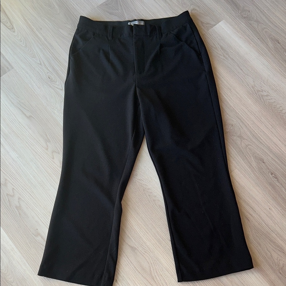 Wit & Wisdom Wide Leg Ankle Pants 12 Black Casual Classic Travel Year Round Crop